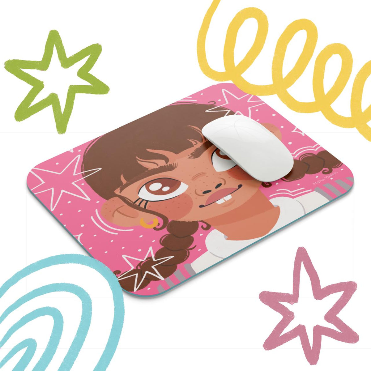 Pink Girl Mouse Pad