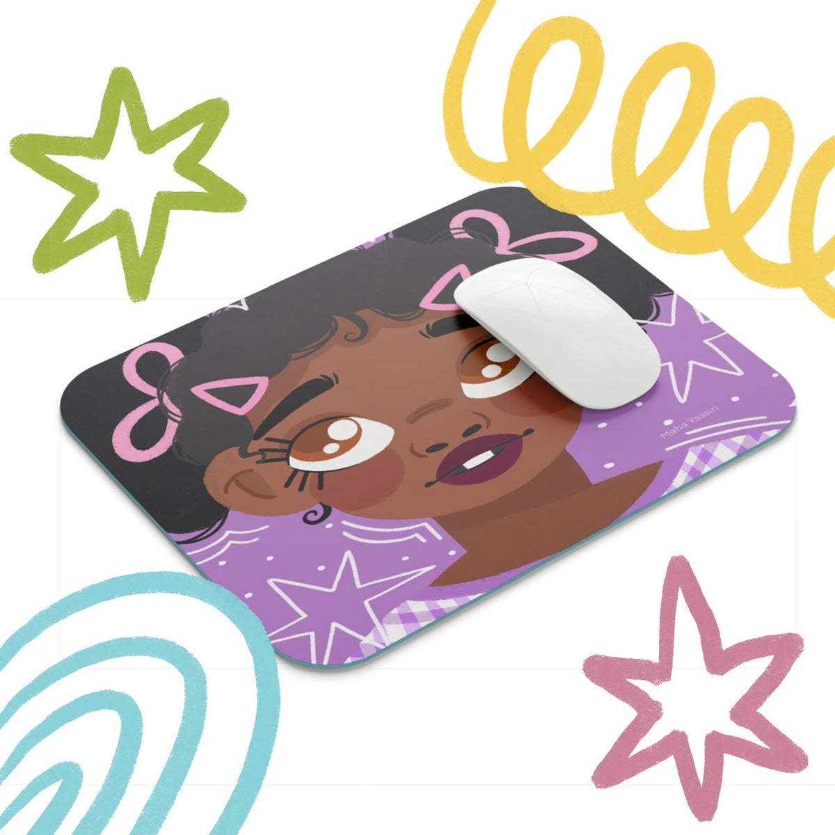 Purple Girl Mouse Pad